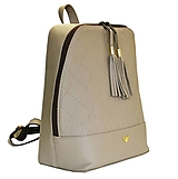 Batohy - Štýlový dámsky kožený ruksak z prírodnej kože v bežovej farbe - 8072038_
