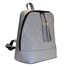 Batohy - Štýlový dámsky kožený ruksak z prírodnej kože v šedej farbe - 8072006_