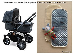 Detský textil - Podložka do kočíka 100% ovčie rúno MERINO TOP Bugaboo Buffalo Diesel Hviezdička sivá - 8078564_