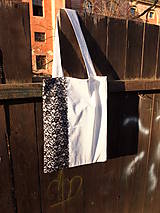 Nákupné tašky - bílá taška s krajkou - 8079874_