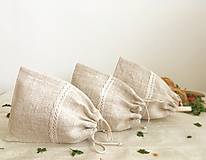 Úžitkový textil - Vrecúško na bylinky z ručne tkaného ľanu - 8083097_