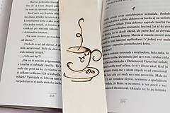 Papiernictvo - Drevená záložka do knihy "S vôňou kávy" - 8086096_