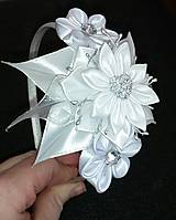 Detské doplnky - Biela čelenka na prijímanie alebo svadbu - 8091070_