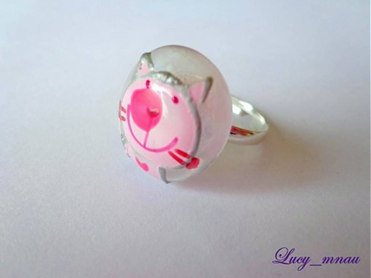 Prsteň mačička-ružová :)