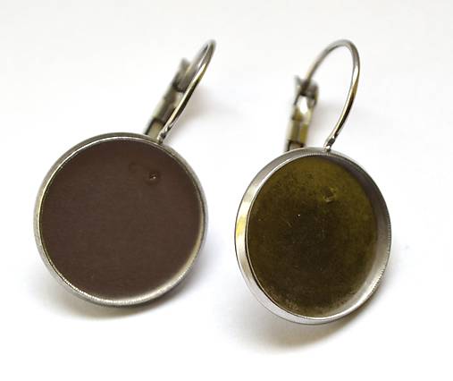 Komponenty - Náušnice visiace, kruh, 16 mm, nerezová oceľ, matné /NV16no/ - 8090205_