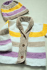 Detské oblečenie - pletená súprava pre dievčatko - 8091456_