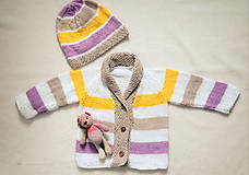 Detské oblečenie - pletená súprava pre dievčatko - 8091457_