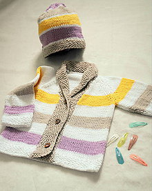 Detské oblečenie - pletená súprava pre dievčatko - 8091461_