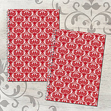 Papiernictvo - MADEBOOK 2 x špirálový zošit A5 - FOLK červený - 8092851_