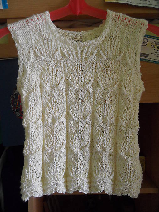 Topy, tričká, tielka - dievčenský topík vanilkový - 8094974_