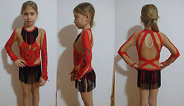Detské oblečenie - Červené šaty so strapcami - 8094714_