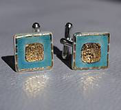 Pánske šperky - Keramické manžetové gombíky so zlatom - 8099965_