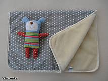 Úžitkový textil - Ovčie rúno deka / prikrývka 100% MERINO 100 x 140 cm Hviezdička sivá/ šedá - 8097309_