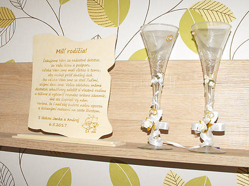 Drevené poďakovanie rodičom list 24,5x25cm