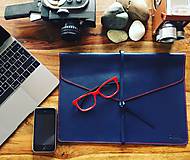 Na notebook - Kožený obal na MacBook Air 13 - modrý - 8102662_