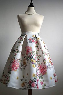 Sukne - slávnostná sukňa s veľkými kvetmi - 8103221_
