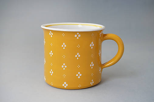 Nádoby - Kafáč 10 cm 4puntík - žlutý, cca 0,5 l  - 8106654_