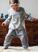 Detské oblečenie - Světle šedé s kytkou (104) - 8103649_