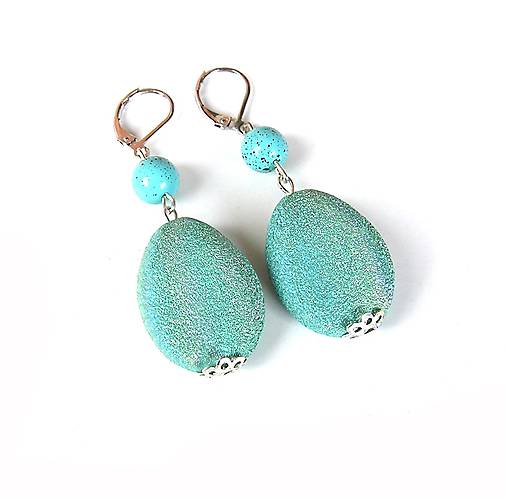 Náušnice - Dúhovo tyrkysové - 8107135_