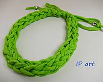 Náhrdelníky - Zelený úpletový náhrdelník - 8109357_
