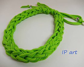 Náhrdelníky - Zelený úpletový náhrdelník - 8109357_