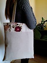 Nákupné tašky - Nákupná taška režná s motívom ruží - 8108636_