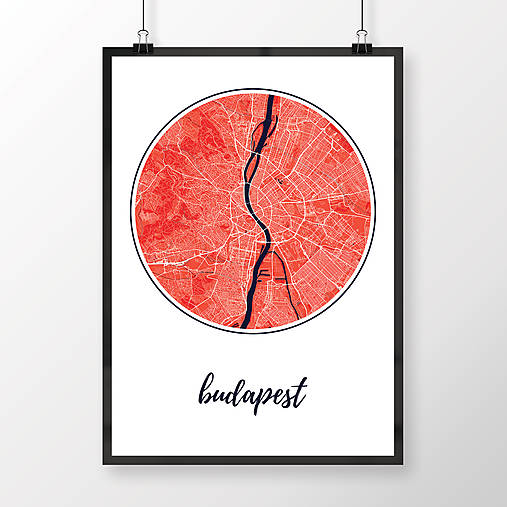 Obrazy - BUDAPEŠŤ, okrúhla, červená - 8109234_