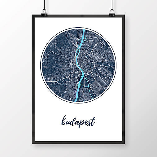 Obrazy - BUDAPEŠŤ, okrúhla, tmavomodrá - 8109262_