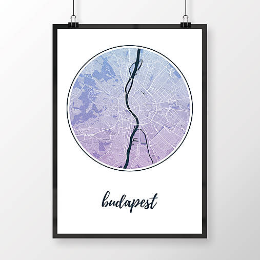 Obrazy - BUDAPEŠŤ, okrúhla, modro-fialová - 8109297_
