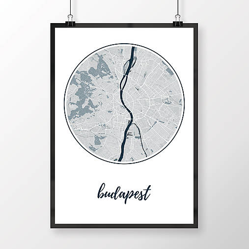 Obrazy - BUDAPEŠŤ, okrúhla, svetlomodrá - 8109318_