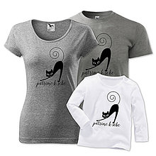 Detské oblečenie - Súprava tričiek pre rodinku MAČKA - 8109821_