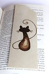 Papiernictvo - Drevená záložka do knihy "Mačička" - 8111166_