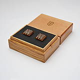 Pánske šperky - Drevené manžetové gombíky ELEGANCE - hruška šach - 8113606_