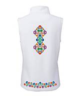 Vesty - Softshellová vesta folk farebné kvety - 8120797_