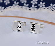 Pánske šperky - Manžetové gombíky s folklórnym vzorom (Čičmany) - 8123416_