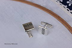 Pánske šperky - Manžetové gombíky s folklórnym vzorom (Čičmany) - 8123419_