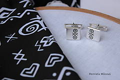 Pánske šperky - Manžetové gombíky s folklórnym vzorom (Čičmany) - 8123422_