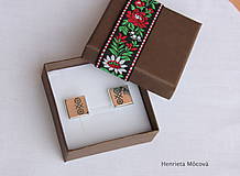 Pánske šperky - Manžetové gombíky s folklórnym vzorom (Čičmany) - 8123423_
