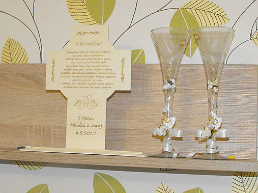 Drevené poďakovanie rodičom kríž 25,5x25cm