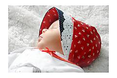 Detské čiapky - Baby čepiec červený-Folk - 8124986_