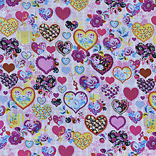 Textil - Big hearts, š. 145cm - 8129869_