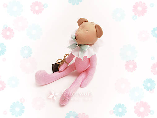 Textilná hračka - Macko ružový