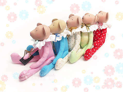 Textilná hračka - Macko ružový