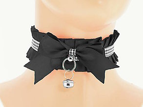 Náhrdelníky - Obojok čipkový, lolita, kawaii, gothic pastel, kitten play collar, BDSM, DDLG,pet play collar 9PN - 8135790_