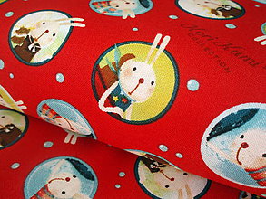 Textil - Bavlna The Traveller - Bunny Toss Red - 8139702_