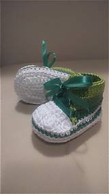 Detské topánky - Háčkované tenisky "tri farby v zelenom" - 8141407_