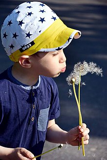 Detské čiapky - Letná šiltovka hviezdy & žltá - 8139801_