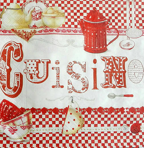  - Servítka "Cuisine rouge", ihneď - 8139309_