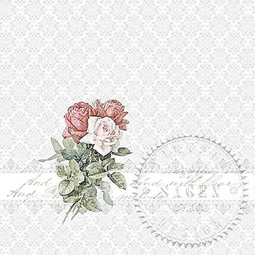  - Servítka "Vintage 3 ruže malé" 80079 - 8139366_