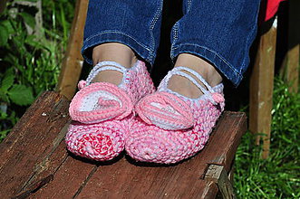 Ponožky, pančuchy, obuv - ružové baleríny - 8144736_